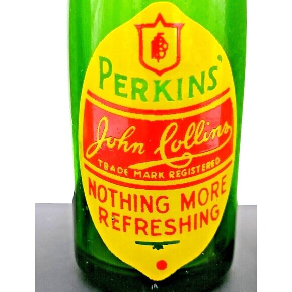Vintage Perkins John Collins Soda Mixer Bottle Waterloo Ontario Green ACL Canada - Picture 6 of 11